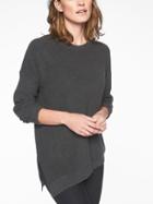 Athleta Womens Rest Day Asym Crewneck Sweater Charcoal Grey Size L