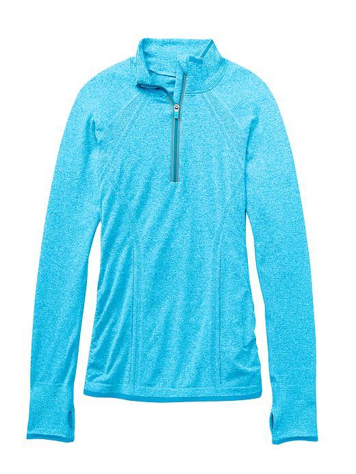 Athleta Womens Fastest Track Half Zip Size L - Geode Blue Heather