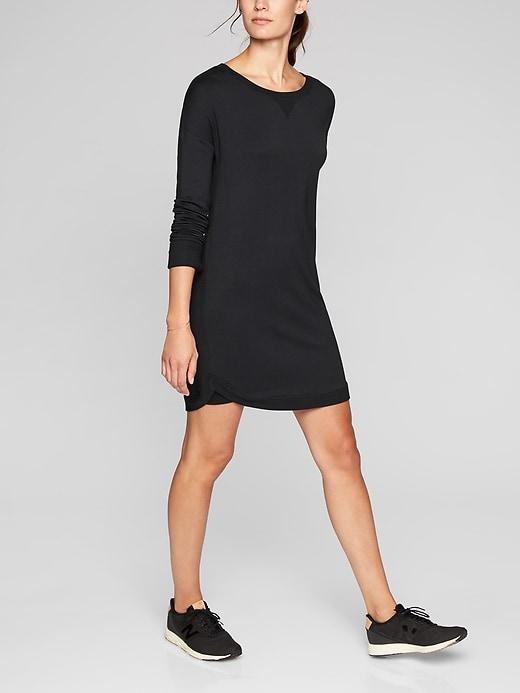 Athleta Womens Recharge Dress Black Size Xs