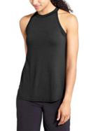 Athleta Womens High Neck Rib Tank Size L - Black