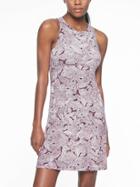 Athleta Womens Santorini High Neck Printed Dress Plum/ Sea Salt Palm Print Size 1x