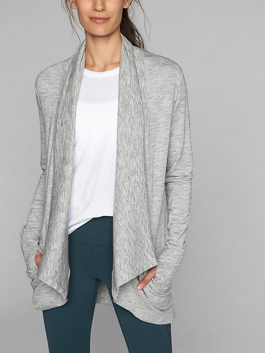 Athleta Womens Pranayama Wrap Marl Grey Heather Size Xl