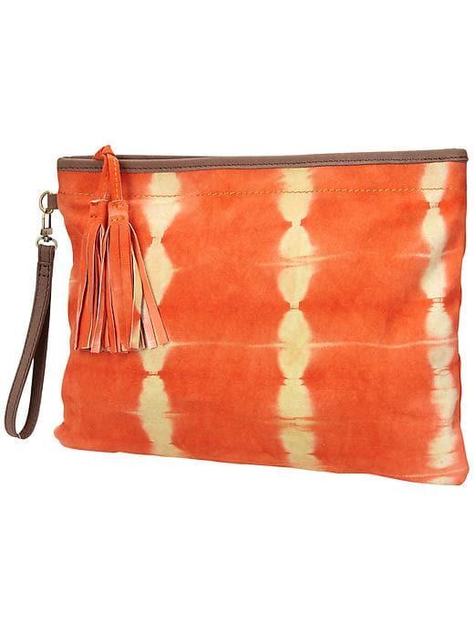 Athleta Womens Batik Suede Clutch By Flora Bella Amaryllis Size One Size