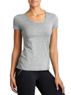 Athleta Womens Shadow Stripe Chi Tee Size 1x Plus - Slate Grey
