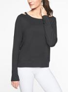 Athleta Womens Cutout Neck Sweatshirt Black Size 2x
