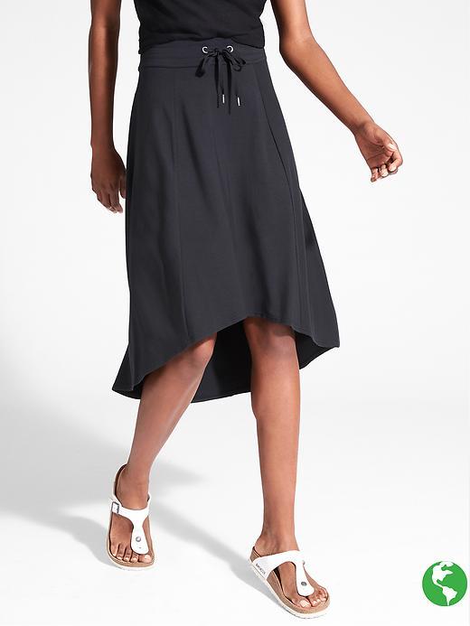 Athleta Womens Beachcomber Midi Skirt Size L - Black