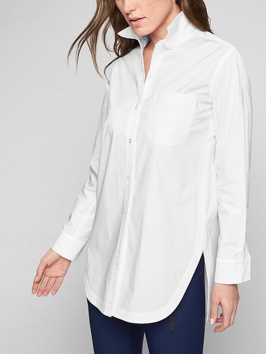 Athleta Womens Long And Lean Shirt 2.0 Bright White Size Xxs