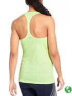 Athleta Womens High Neck Shadow Stripe Chi Tank Size M Tall - Neon Sugar Cane Kiwi