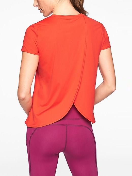 Athleta Womens Sunlover Upf Tulip Back Tee On Fire Size 1x