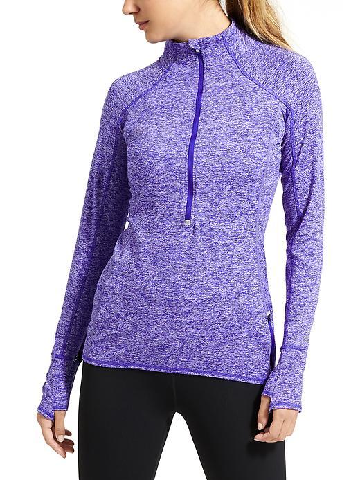 Athleta Womens Running Wild 3.0 Half Zip Size L - Vibrant Cobalt Heather