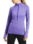 Athleta Womens Running Wild 3.0 Half Zip Size L - Vibrant Cobalt Heather