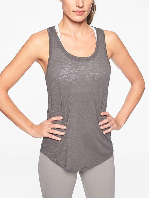 Athleta Womens Organic Daily Racerback Tank Silver Bells Size S