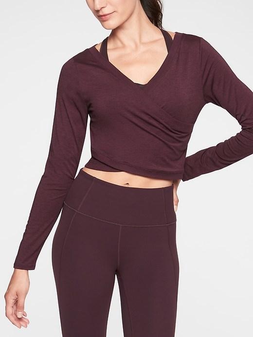 Athleta Womens Encore Wrap Top Auberge Size S
