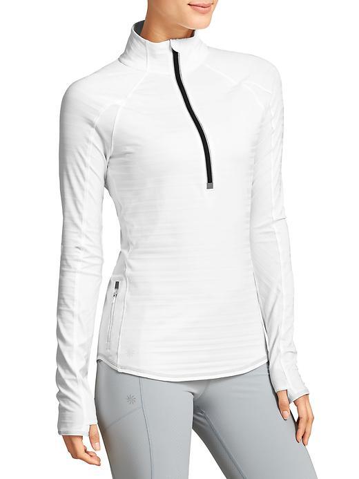 Athleta Womens Running Wild Half Zip Size L - Bright White