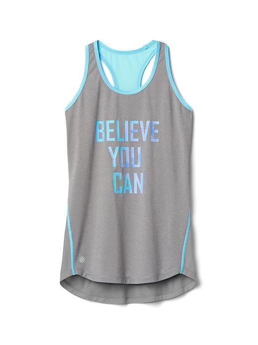 Athleta Graphic Mesh Chi Rules Tank Size L/12 - Grey Heather