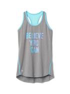 Athleta Graphic Mesh Chi Rules Tank Size L/12 - Grey Heather