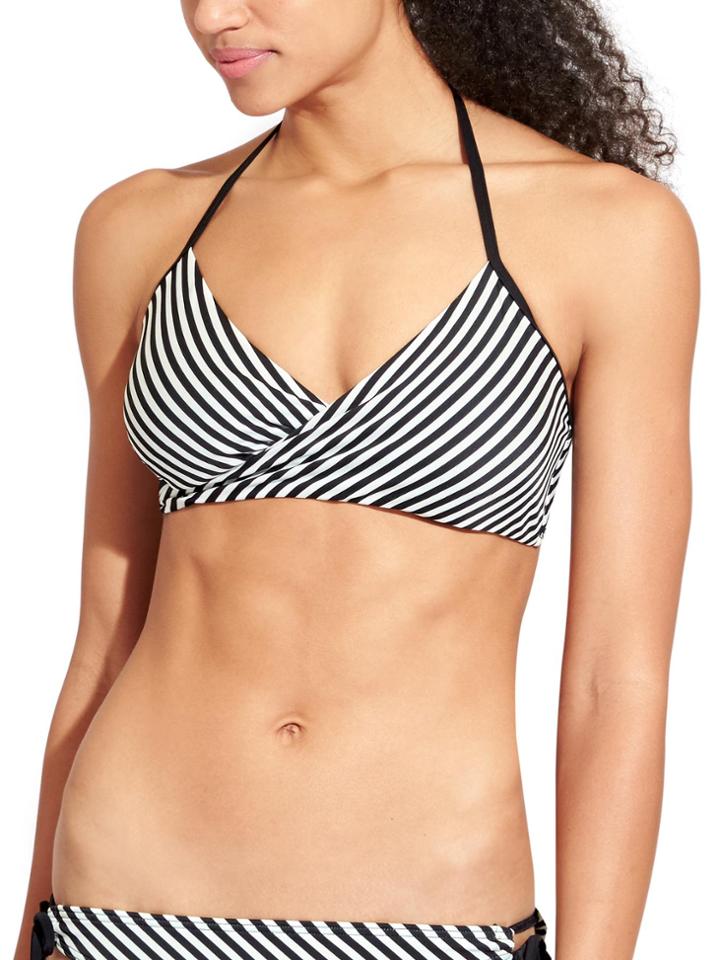 Slash Stripe Halter Bikini