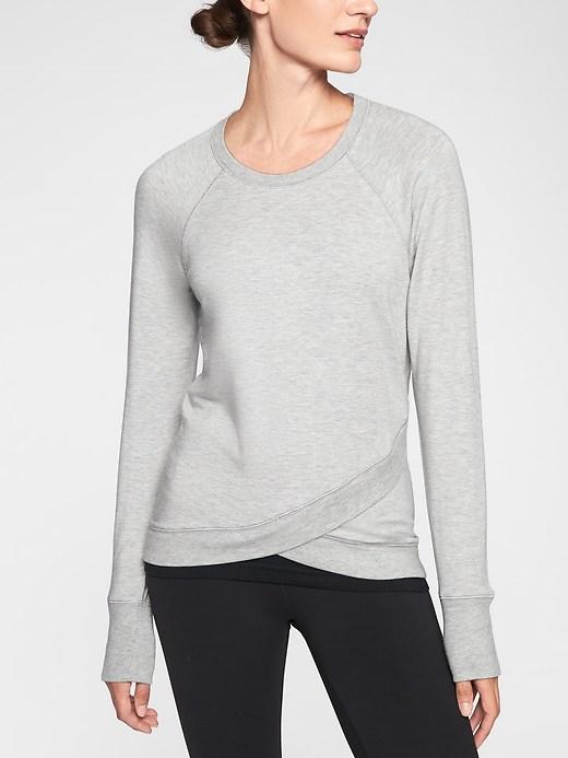 Athleta Womens Criss Cross Sweatshirt Light Gray Heather Size Xxs