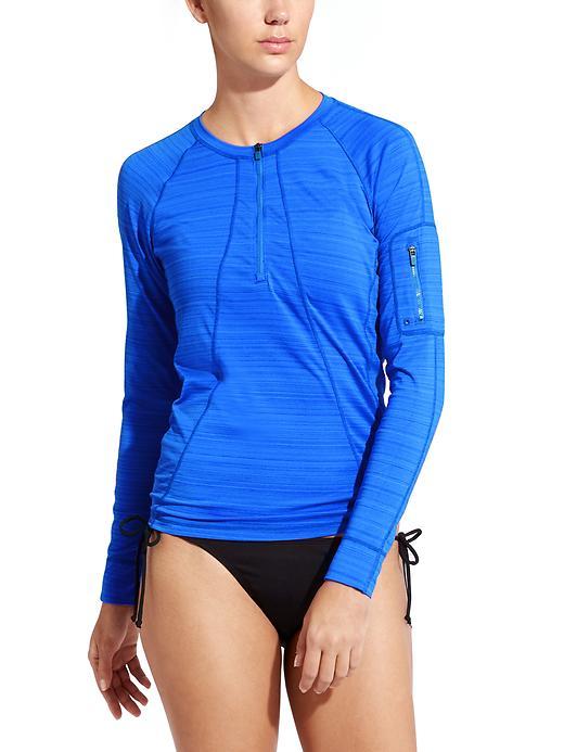 Athleta Womens Pacifica Upf Top 2 Size M Tall - Macaw Blue