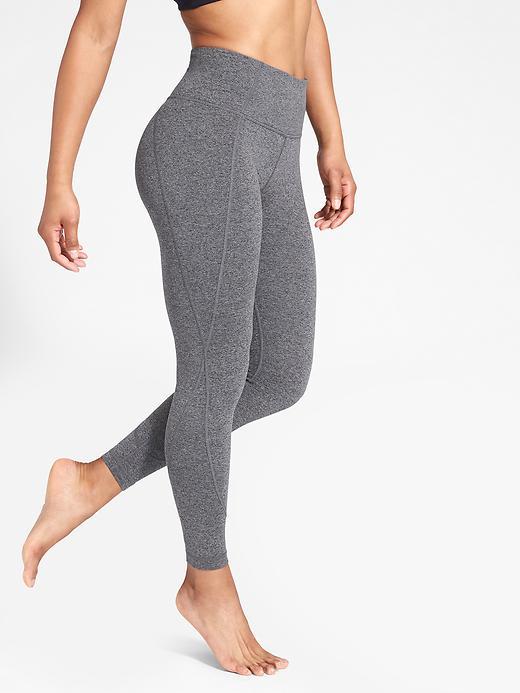 Athleta Womens Salutation 7/8 Ankle Tight Size L Tall - Black Heather