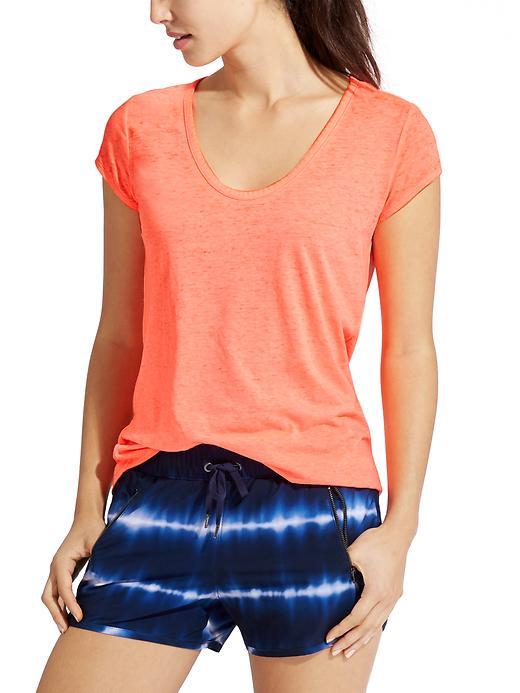 Athleta Womens Easy V Sugar Wash Tee Size 2x Plus - Ember Orange