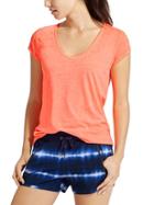 Athleta Womens Easy V Sugar Wash Tee Size 2x Plus - Ember Orange