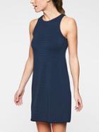 Athleta Womens Reversible Santorini Dress Blue Stripe/ Black Size M