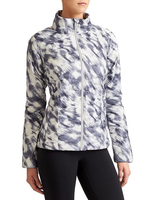 Athleta Womens Altitude Down Jacket Size Xxs - Cloud Grey Print