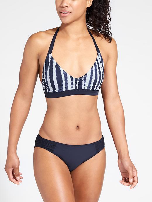 Athleta Womens Wave Break Halter Bikini Size 32b/c - Dress Blue