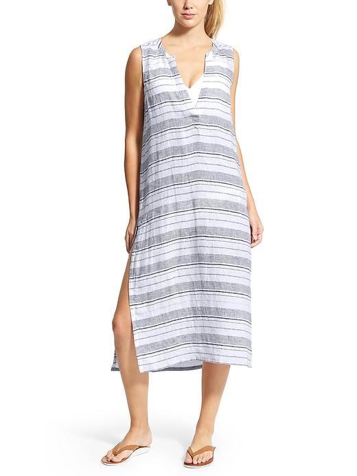 Athleta Womens Stripe Meditation Midi Cover-up Size M - Navy