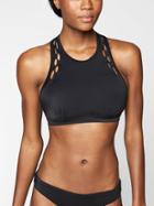 Athleta Womens High Neck Loop Bikini Top Black Size 38d/dd