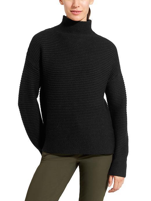 Athleta Womens Merino Lodge Sweater Size L - Black