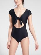 Athleta Womens Wave Break Tie One Piece Size L - Black