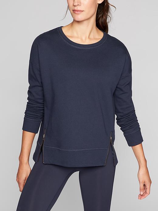 Athleta Womens Cityscape Sweatshirt Size L Tall - Navy