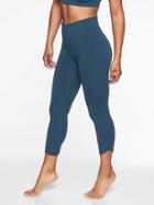 Athleta Womens Organic Cotton Be Present Capri Constellation Blue Size L