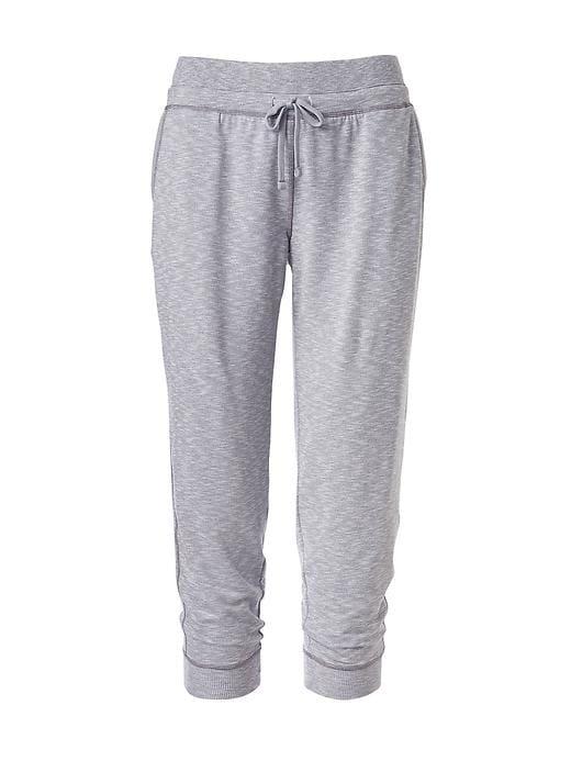 Athleta Womens Techie Terry Capri Size L Tall - Grey Heather
