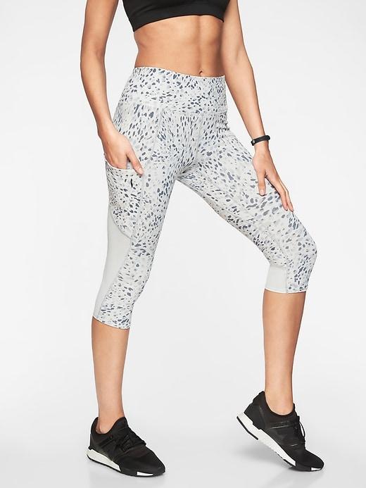 Athleta Womens Spotty Up For Anything Crop Fog Grey Size M