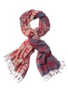 Athleta Womens Plaid Lightweight Scarf Size One Size - Blue/red