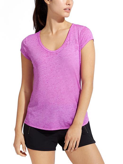 Athleta Womens Easy V Sugar Wash Tee Size 1x Plus - Jazzy Purple