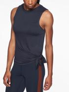 Athleta Womens Cloudlight Asym Side Tie Tank Navy Size L