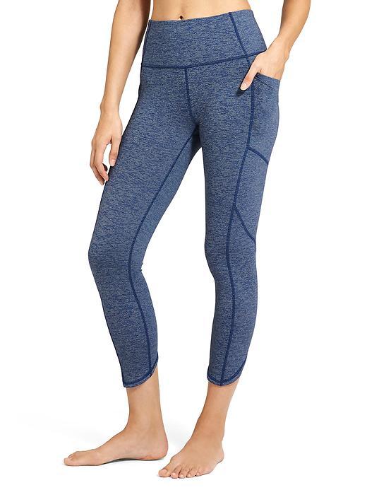Athleta Womens High Rise Pixel Chaturanga To Town Capri Size L Tall - Bristol Blue