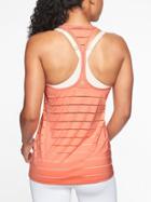 Athleta Womens Stripe Mesh High Neck Chi Tank Peachy Keen Size 1x