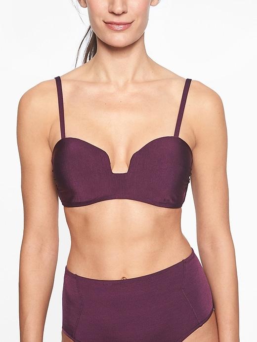 Athleta Womens Aqualuxe Square Plunge Bikini Top Wild Bloom Size M