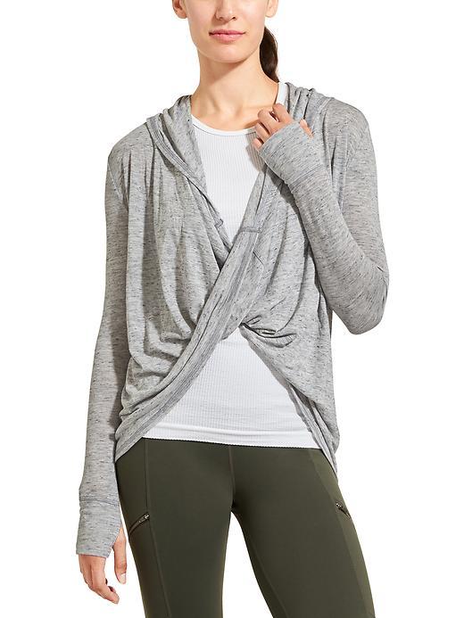 Athleta Womens Nep Infinity Hoodie Size L - Grey Heather