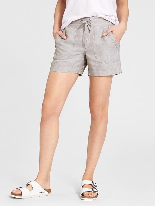 Athleta Womens Heathered Linen Short On The Rocks Heather Size 10