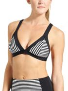 Athleta Womens Montauk Stripe Bikini Size L - Black