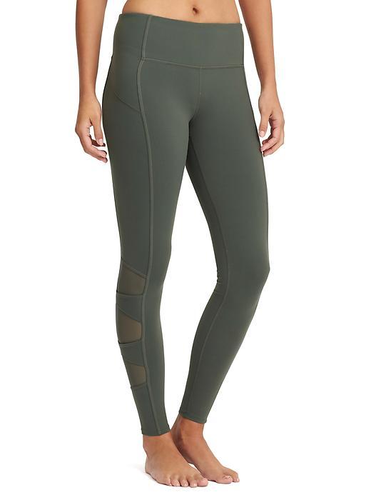 Athleta Womens High Rise Mesh Tight Size L Tall - Jasper Green