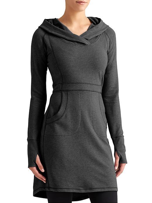 Athleta Womens Cooldown Sweatshirt Dress Size L Tall - Charcoal Heather
