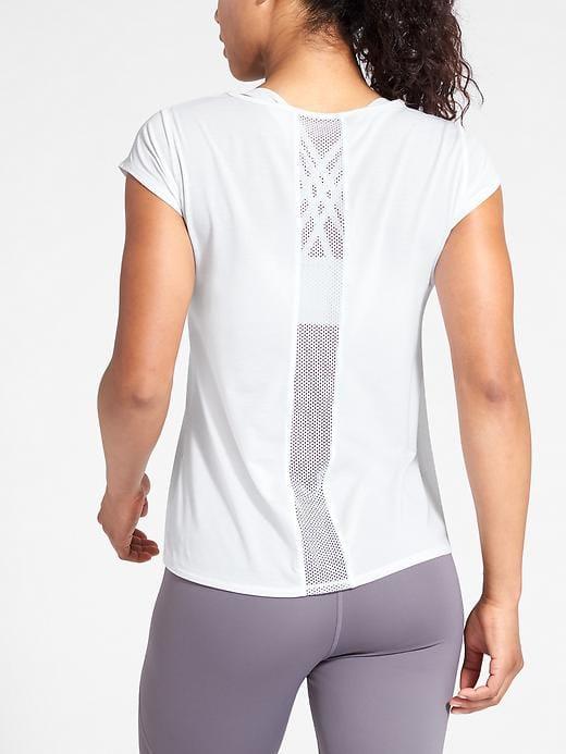 Athleta Womens Airy Essence Tee Bright White Size Xl