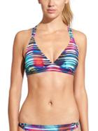 Athleta Womens Laser Beam Cross Strap Bikini Size L - Multi